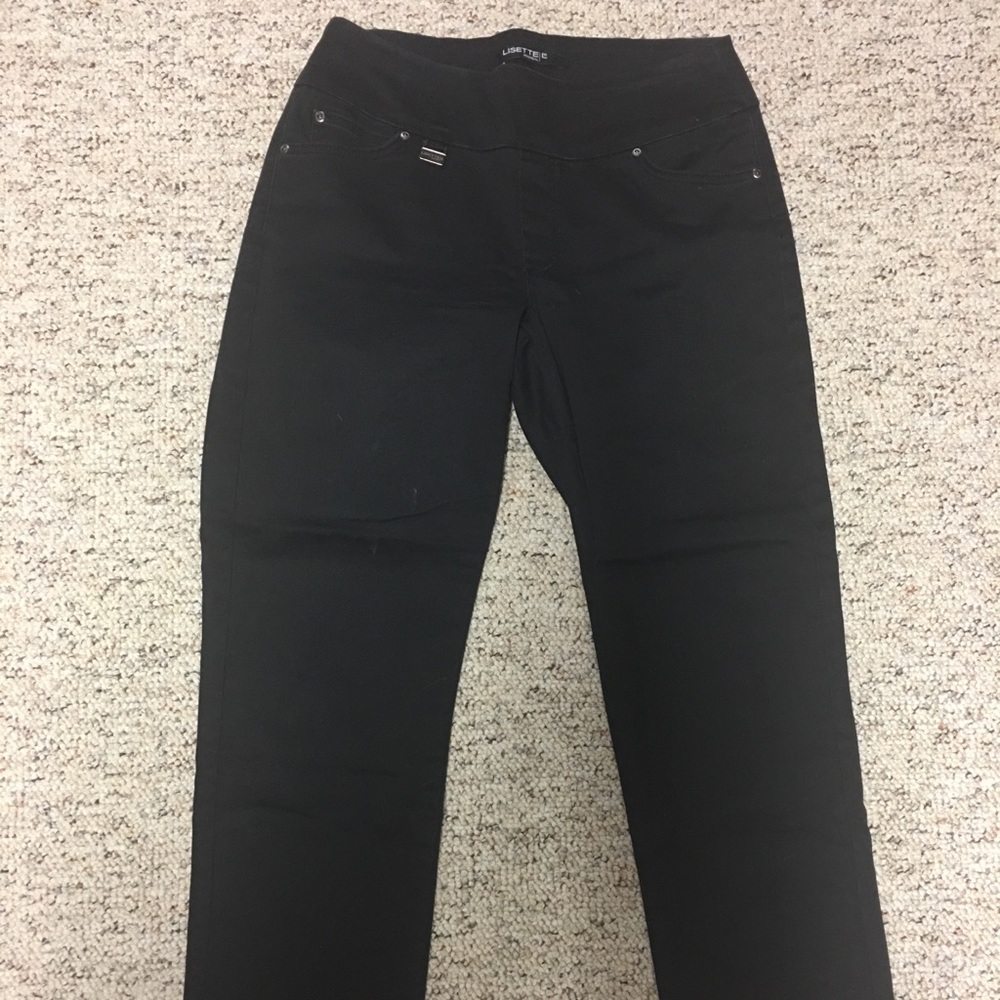Lisette-L Montreal Black Jeans/SZ 8/Elastic Waist